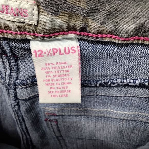 3830 Size 12 1/2 Zara Bohemian Floral Patchwork Flare Jeans - Picture 6 of 7